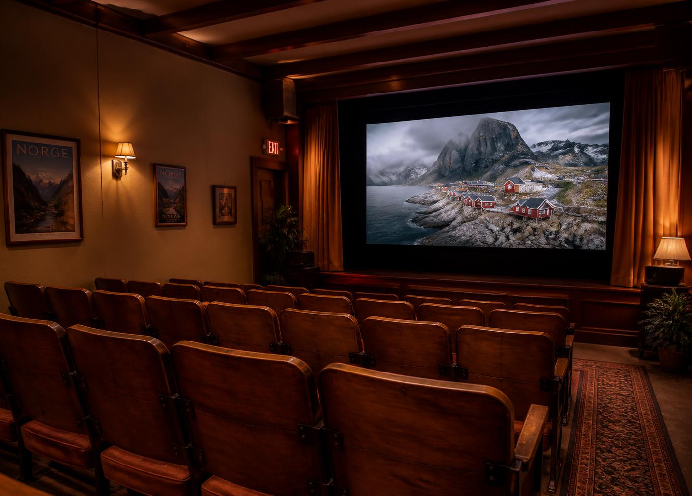 Intimate auditorium screening coastal films