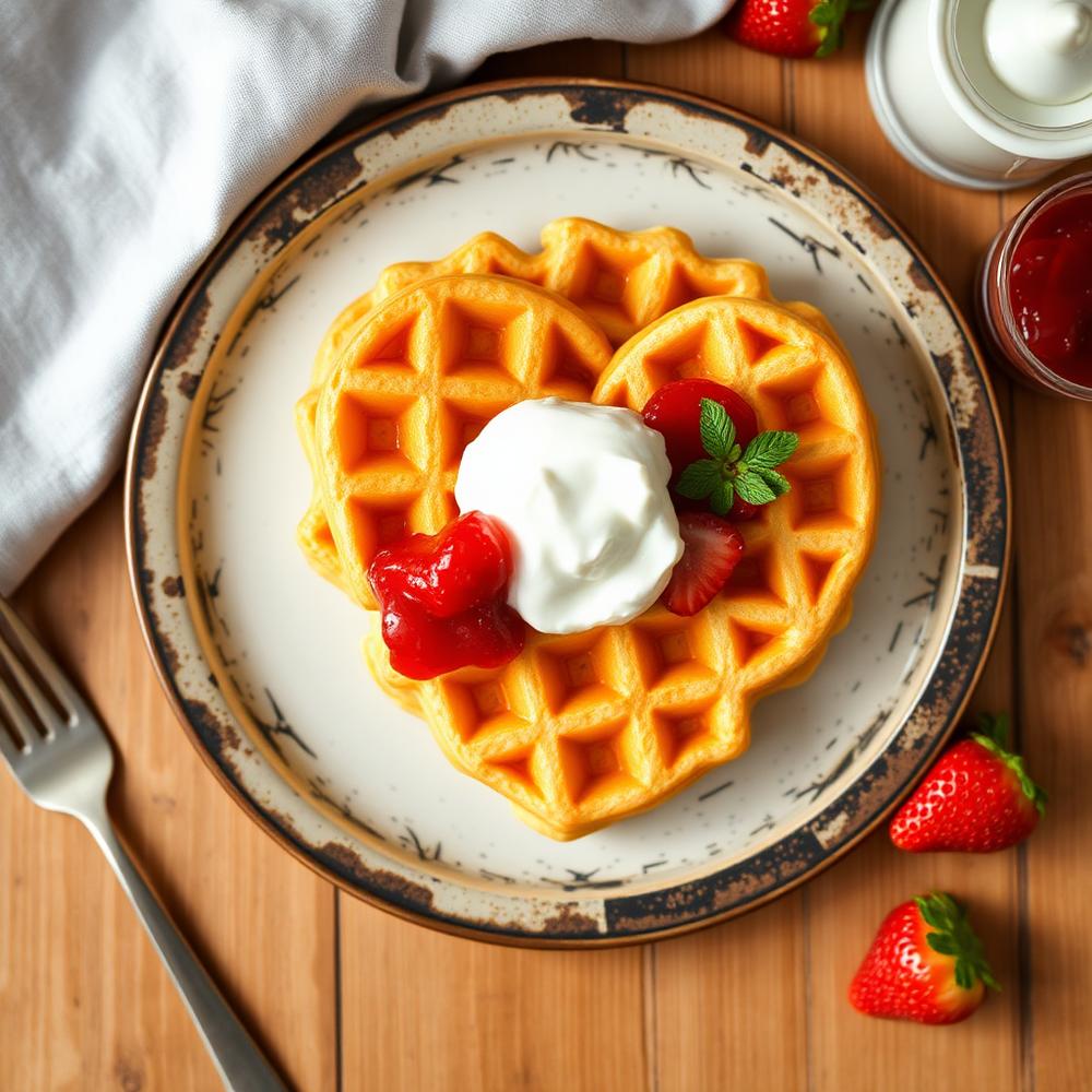 Heart-shaped Norwegian waffle